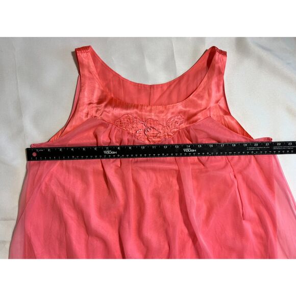 Vtg 1950s Gossard Artemis Bright Pink Peignoir Nightgown & Robe Set Size M READ - Picture 8 of 15